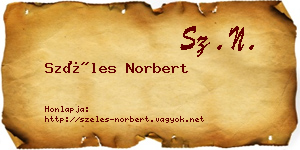 Széles Norbert névjegykártya