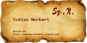 Széles Norbert névjegykártya